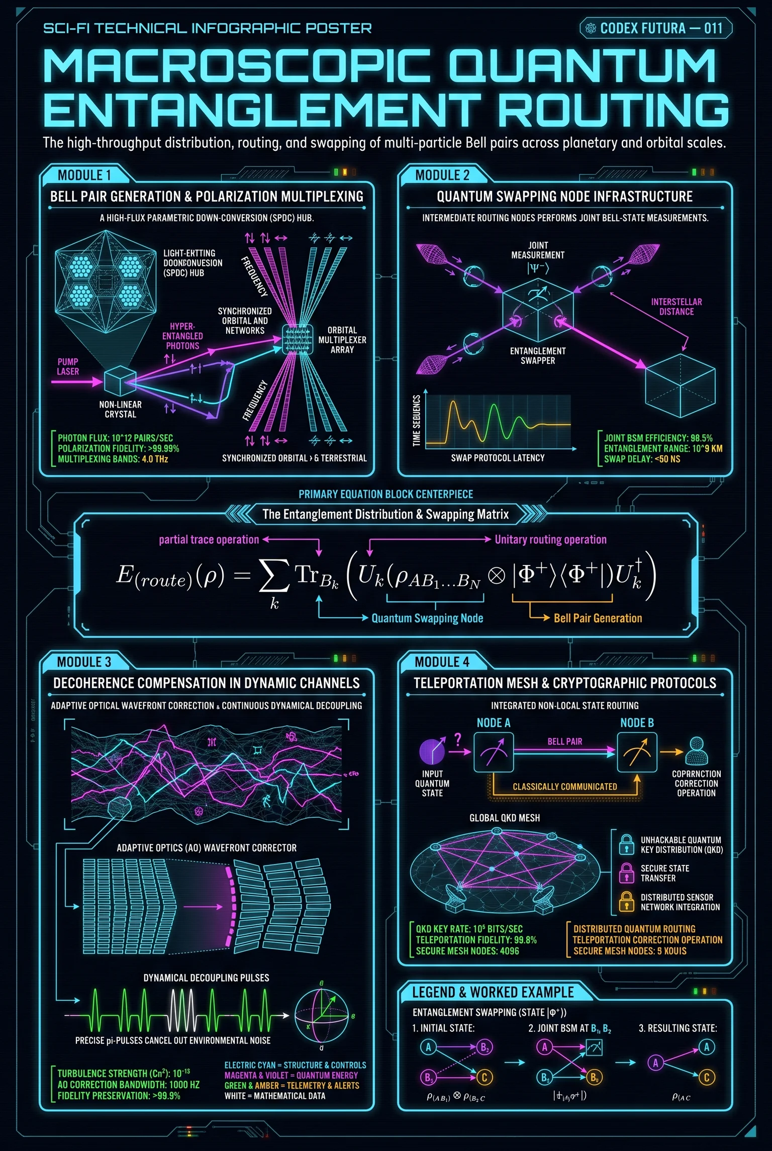 Technical visualization for Macroscopic Quantum Entanglement Routing